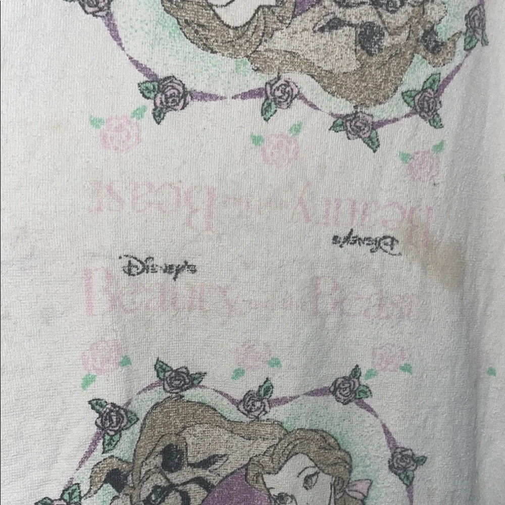 Vintage Disney beauty and the beast Towel with Purple and Green Accents